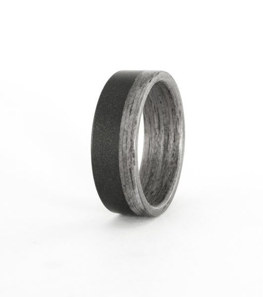Anillo de Grafito y Madera Gris Terso (03500_7N)