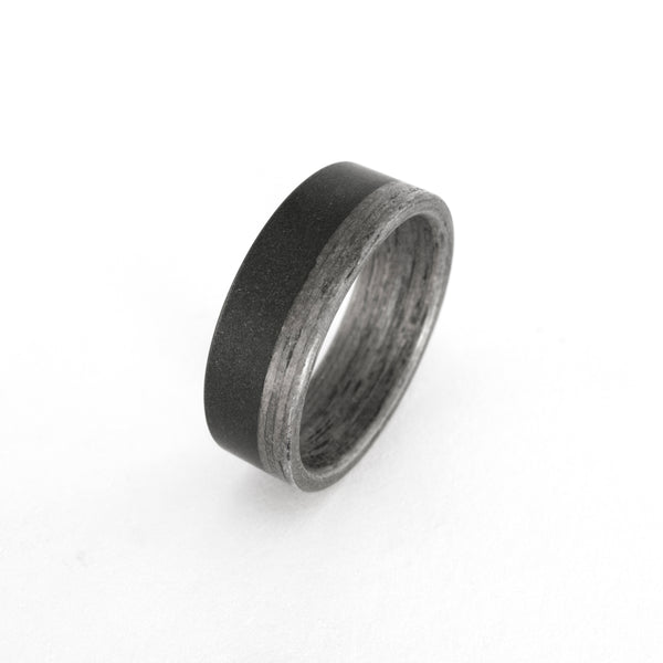 Anillo de Grafito y Madera Gris Terso (03500_7N)