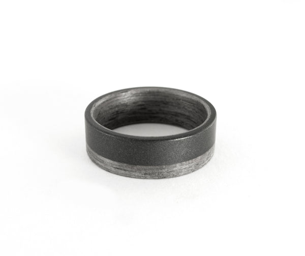 Anillo de Grafito y Madera Gris Terso (03500_7N)