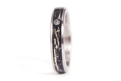 Anillo de Titanio y Bronce para mujer con Swarovski (05000_4S1)
